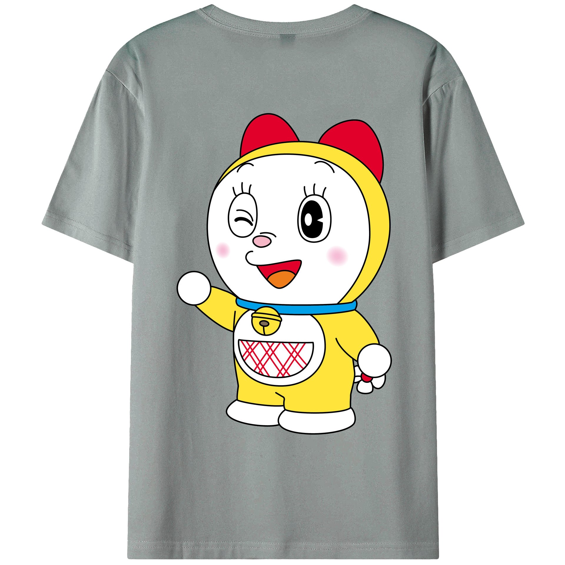 （画像用） ドラえもん ドラミ Doraemon Dorami 綿100％ メンズ半袖Tシャツ（バックプリント） 通気性